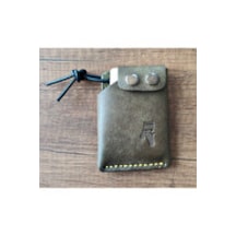 Sumerian Leather Craft Pueblo Deri Kartlık Zeytin Yeşili Zeytin Yeşili
