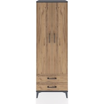 Hyperion Dolap Tek Raflı 2 Çekmeceli Tek Askılı 60x44x182 Antrasit-çam Aytası