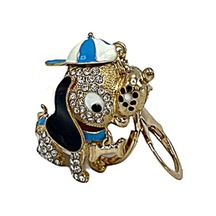 Mavi Kristal Taşlı Sevimli Köpek Anahtarlık