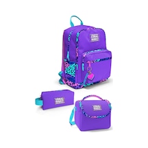 Coral High Mor Leopar 3'lü Okul Çanta Seti Set0123632