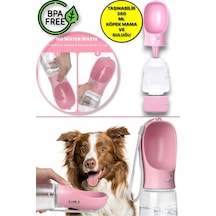 Toyfest Taşınabilir Mama Hazneli Evcil Hayvan Suluğu Seyahat Kabı Kilitlenebilen Su Sızdırmaz 380 ML