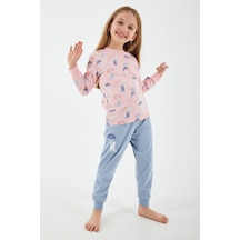 Rolypoly Rainbow Pembe Kız Çocuk Uzun Kol Pijama Takım 5274-30539