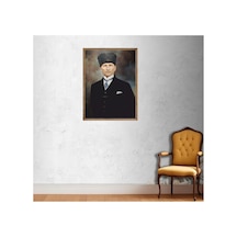 Poster Atatürk Tablosu Yüksek Kalite Tek Parça Ahşap Ceviz Eskitme Çerçeveli Çok Renkli - 815197736 Çok Renkli