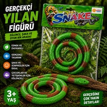Oyuncak Gerçekçi Yılan Figürü Esnek Şaka Ve Eğlence Oyuncağı - Yeşil