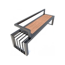 Bahçe Bankı Sırt Destekli Metal Oturma Bankı Siyah