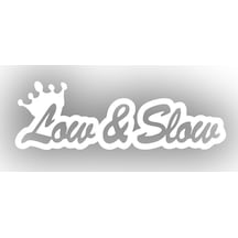 Low&slow Araba Sticker 17x17 Cm Beyaz