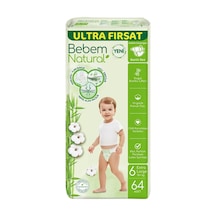 Bebem Natural Ultra Fırsat Bebek Bezi Extra Large 64'lü Bambu Ve Organik Pamuk Tarı XL