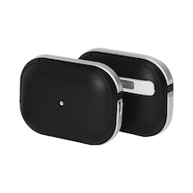 Apple Airpods Uyumlu Pro 2 2.nesil Mo-a8 Armor Kılıf - Gümüş Düz Renkli
