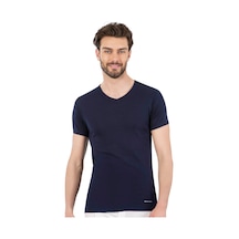Pierre Cardin 442 Erkek %100 Pamuk Ribana V Yaka Yarım Kol Fanila-lacivert Lacivert