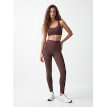 LTB Yüksek Bel Basic Spor Kahverengi Tayt