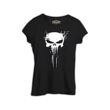 Punisher Skull Invisible Siyah Bayan Tshirt 001