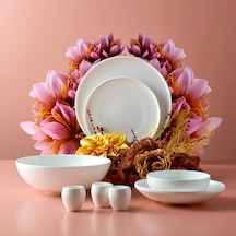 Jumbo Belle 55 Parça 12 Kişilik Yemek Takımı Beyaz Beyaz