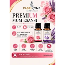 Premium Mum Esansı 5 Cc 2'li Set - Gül, Lavanta - Soya Wax, Parafin, Jel Wax Ve Bal Mumu Uyumlu Bkfab2gllv5 Karışık