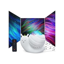 Beyaz Bluetoothlu Salyangoz Güneş Sistemi Projektör Işığı - Odalar İçin Stüdyo Işığı Ve Hoparlör Fonksiyonu Diğer Diğer