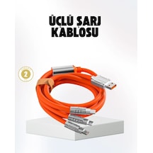 Hızlı Şarj Uyumlu Şarj Kablosu Esnek Yapı, Güçlü Bağlantı, Yüksek Performans Turuncu