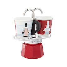 Bialetti - Set Mini Express: Ocak Üstü Espresso Pişirici + 2 Cups - Magrite Serisi