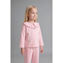 Defacto %100 Pamuk Fırfırlı Yaka Detaylı 2li Açık Pembe Takım Kız Bebek I2903a526aupn238 Pembe-pn238
