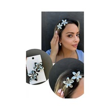 Caş Dekorasyon 2'li Gri Renk Lotus Pens Toka Set Gri