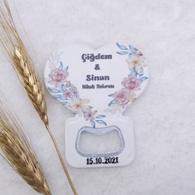 Yanları Çiçek Baskılı Kalp Balon Açacak Magnet 7,5x8,5 C 30 Adet