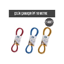 2 Adet Çelik Çamaşır İpi + 10 Metre Çelik Çamaşır İpi 10 Tr Diğer