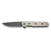 Civivi Navo Ivory G10 Handle Damascus Blade Kamp Çakı Krem