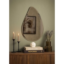 Tr Bizoteli Bronz Damla Ayna/damla Asimetrik Ayna/dekor Aynası/konsol Aynası Bronz 65 X 90 Genel