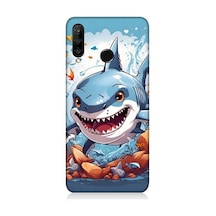 Huawei P30 Lite Uyumlu Köpekbalığı Desenli Silikon Kılıf