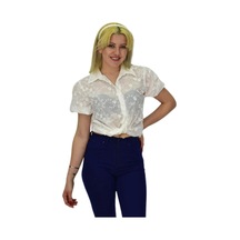 Kadın Brodeli Kısa Kol Bluz Bgl-st0371 001