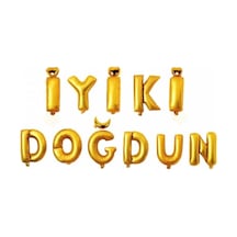 Metalize Balon Set İyi Ki Doğdun Altın