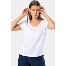 Wtshirt Paris U Yaka Kadın T-shirt Beyaz 001