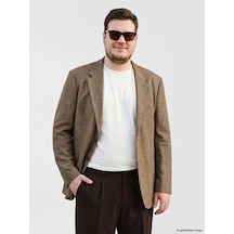 Lcw Vision Kahverengi Regular Fit Keten Karışımlı Erkek Blazer Ceket