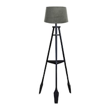 Remi 3 Ayaklı Tripod Lambader Siyah Ahşap Köşe Lambası Abajur Diğer
