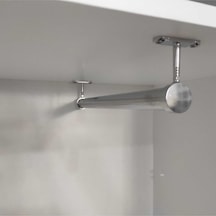Dolap Içi 25 Cm Krom Yuvarlak Askı Borusu Askı Borusu +flanş+vida - Dolap İçi Düzenleyiciler - 3