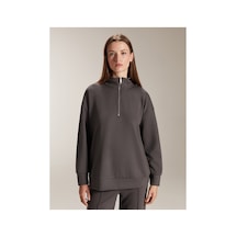 LC Waikiki Alıta Cıty Farkıyla Lcw Comfort Antrasit İnterlok Düz Sweatshirt Antrasit - 924122396 Antrasit
