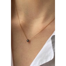 Zümrüt Sarraf 8 Ayar Altın 0.03 Ct Tek Yuvarlak Elmas Kolye