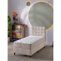 Beehanem Bengü Tek Kişilik 3lü Set Yatak+baza+başlık Jeryykrem 90 X 190