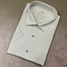 Eren Style Linen Keten Klasik %100 Cotton Kısa Kollu Terletmeyen Gömlek Ekru