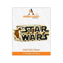 Star Wars Gold Yazılı Charm Gümüş