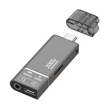 Forzacase 4in1 Taşınablilir Type-c To 3.5mm Aux , 100w Pd Ve Tf Kart Okuyucu Çevirici Adaptör - Fc1167