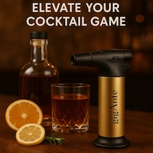 Gigante Premium Pürmüz Çakmak - Viski&kokteyl Tütsüleme Altın