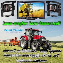 Tarım Araçları İçin 7 İnç Monitör Ve 2 Adet Kamera Seti