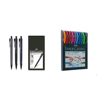 Faber Castell Okul Ve Sınav Seti 1425 Tükenmez Kalem 10 Renk Ve 3 Adet Econ 0.7 Uçlu Kalem Çok Renkli