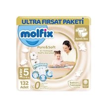 Molfix Pure Soft Ultra Avantaj Bebek Bezi 5 Beden 66x2 132 Adet 2'li
