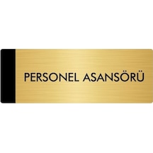 Metal Yönlendirme Levhası, Departman Kapı Isimliği Personel Asansörü 7x20 Cm Altın Renk