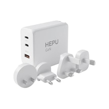 Hepu Hp305 150w Gan Seyahat Adaptörü 4 Farklı Ülke Uyumlu Başlık