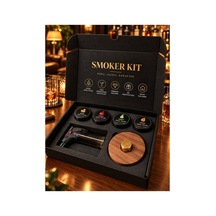 Kokteyl / Viski Tütsüleme Seti, Yan Çıkışlı Pirinç Hazne, 4 Farklı Aroma