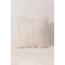 Pure Krem Beyaz Püsküllü Dekoratif Boncuk Elyaf İç Dolgulu Kırlent 30x50 4841 Diğer
