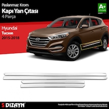 S-Dizayn Hyundai Tucson Krom Kapı Yan Çıtası 4 Prç   2015-2018