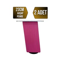 Kale Eğimli Ayarlı Ahşap Ayak Mobilya Masa Ve Dolap Ayağı Pembe 23cm 2 Adet