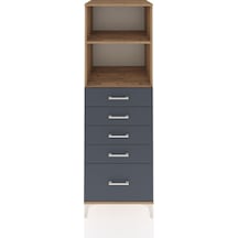 Kronos Dolap 2 Raflı 5 Çekmeceli 60x59x182 Çam-antrasit Atlas Çam